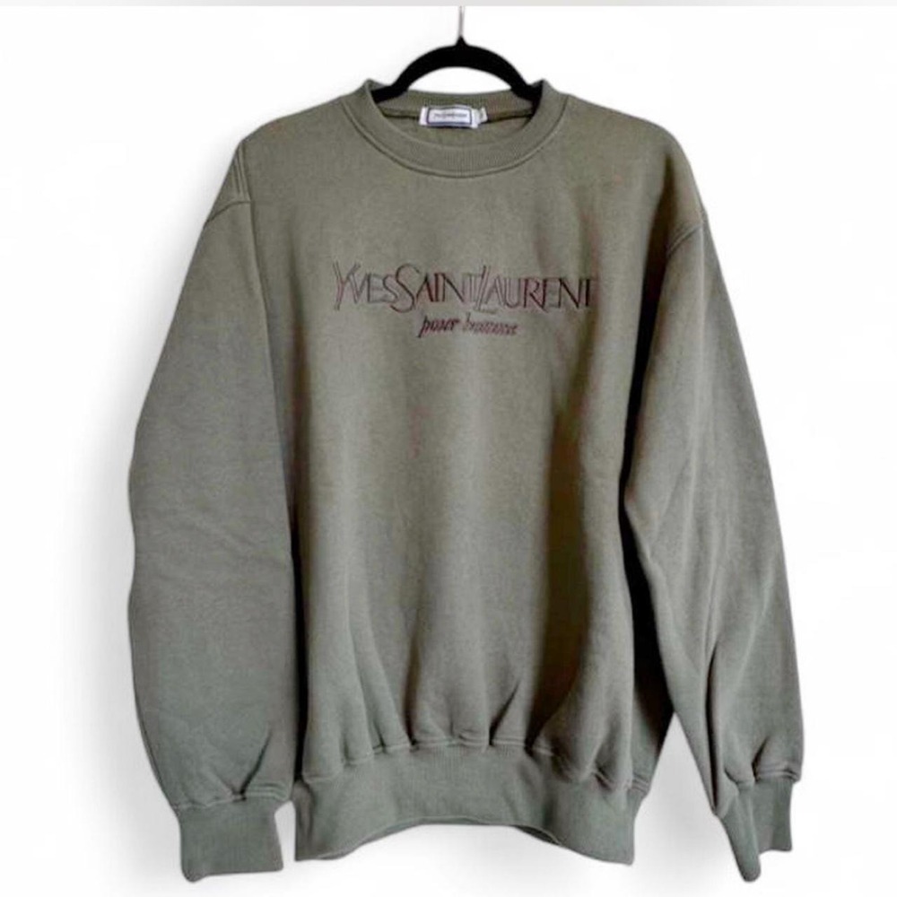 YSL Yves Saint Laurent pour homme Men's sweatshirt in green color size large